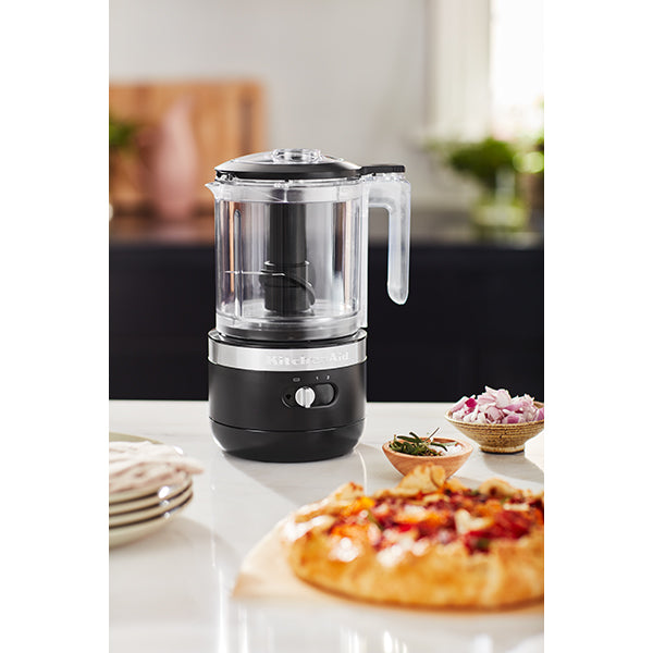 Hachoir électrique sans fil 2 vitesses 1,18 L noir réglisse 5KFCB519EBM Kitchenaid - Mathon - 2