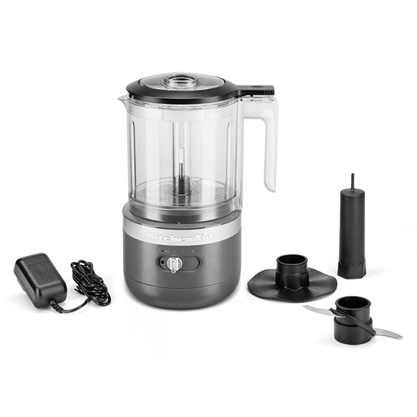 Hachoir électrique sans fil 2 vitesses 1,18 L gris mat 5KFCB519EDG Kitchenaid - Mathon - 1