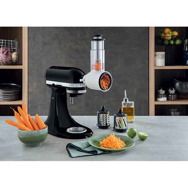 Robot artisan noir 5KSM125PS avec accessoire tranchoir et râpes 3 cylindres 5KSMVSA Kitchenaid - Mathon - 4