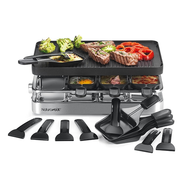 Appareil raclette-gril et crêpes électrique 8 poêlons 1200 W Naturamix - Mathon - 3