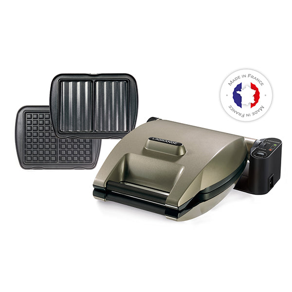 Gaufrier électrique 2 plaques Premium Gaufres® taupe 1200 W Lagrange - Mathon - 1
