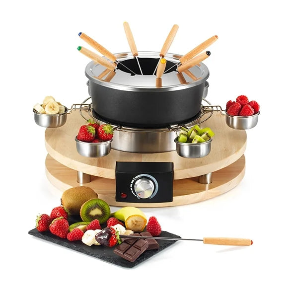 Lot appareil à raclette et appareil à fondue en bois Kitchen Chef Professional - Mathon - 4