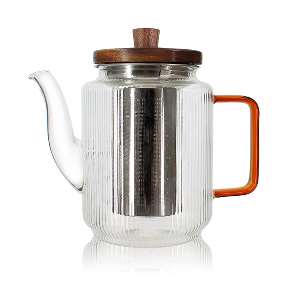 Théière Karl en verre borosilicate anse ambrée 550 ml Ogo - Mathon - 1