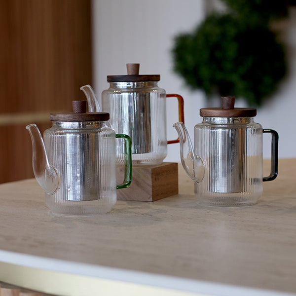 Théière Karl en verre borosilicate anse gris fumé 550 ml Ogo - Mathon - 3