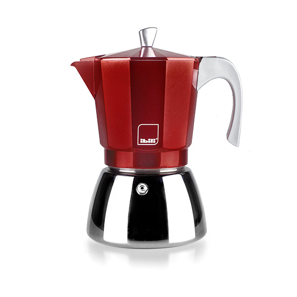 Cafetière italienne induction Elba 3 tasses rouge  Ibili - Mathon - 1