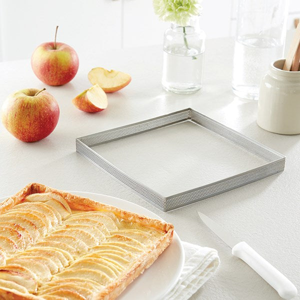 Lot de 2 cercles à tarte perforés en inox carré 12 et 20 cm Mathon - Mathon - 3