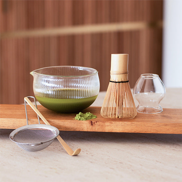 Coffret thé matcha 6 pièces en bambou et verre transparent Ogo - Mathon - 3
