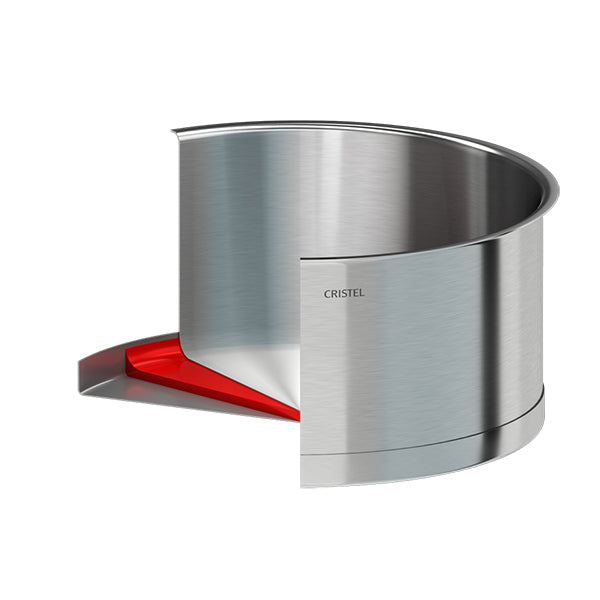 Lot 4 casseroles inox Strate 14, 16, 18 et 20 cm et manche amovible Cristel - Mathon - 4