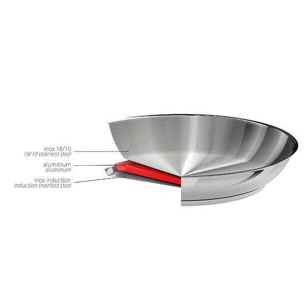 Poêle haute tout inox Mutine sans manche 24 cm Cristel - Mathon - 4