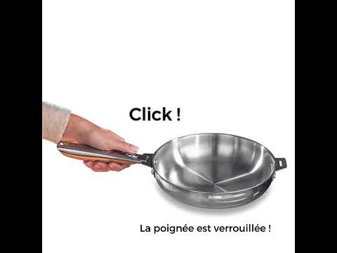 Lot 2 sauteuses tout inox Clips’Inox 24 et 28 cm avec manche et anse amovibles Mathon - Mathon - 6